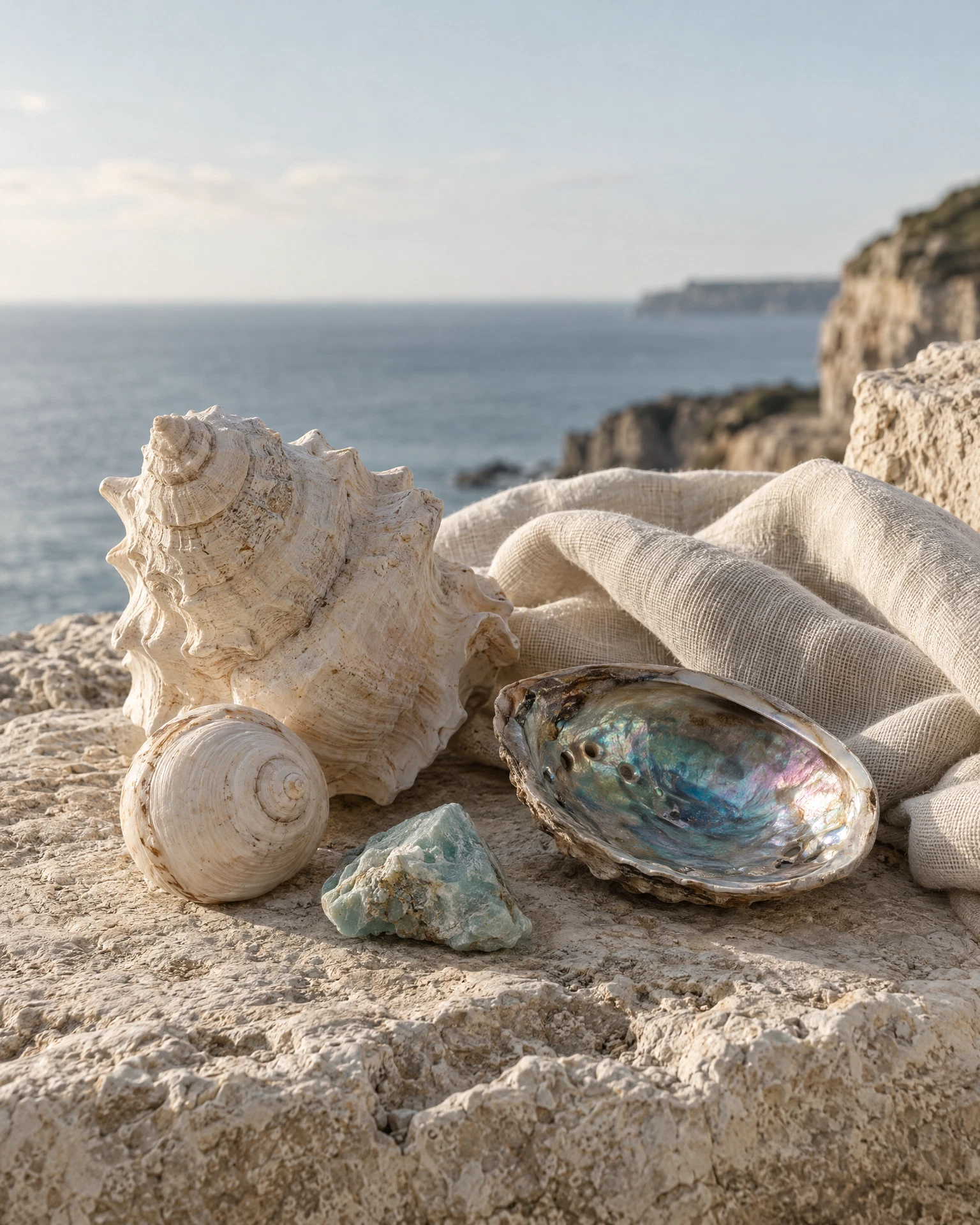 Natural shell and stone details