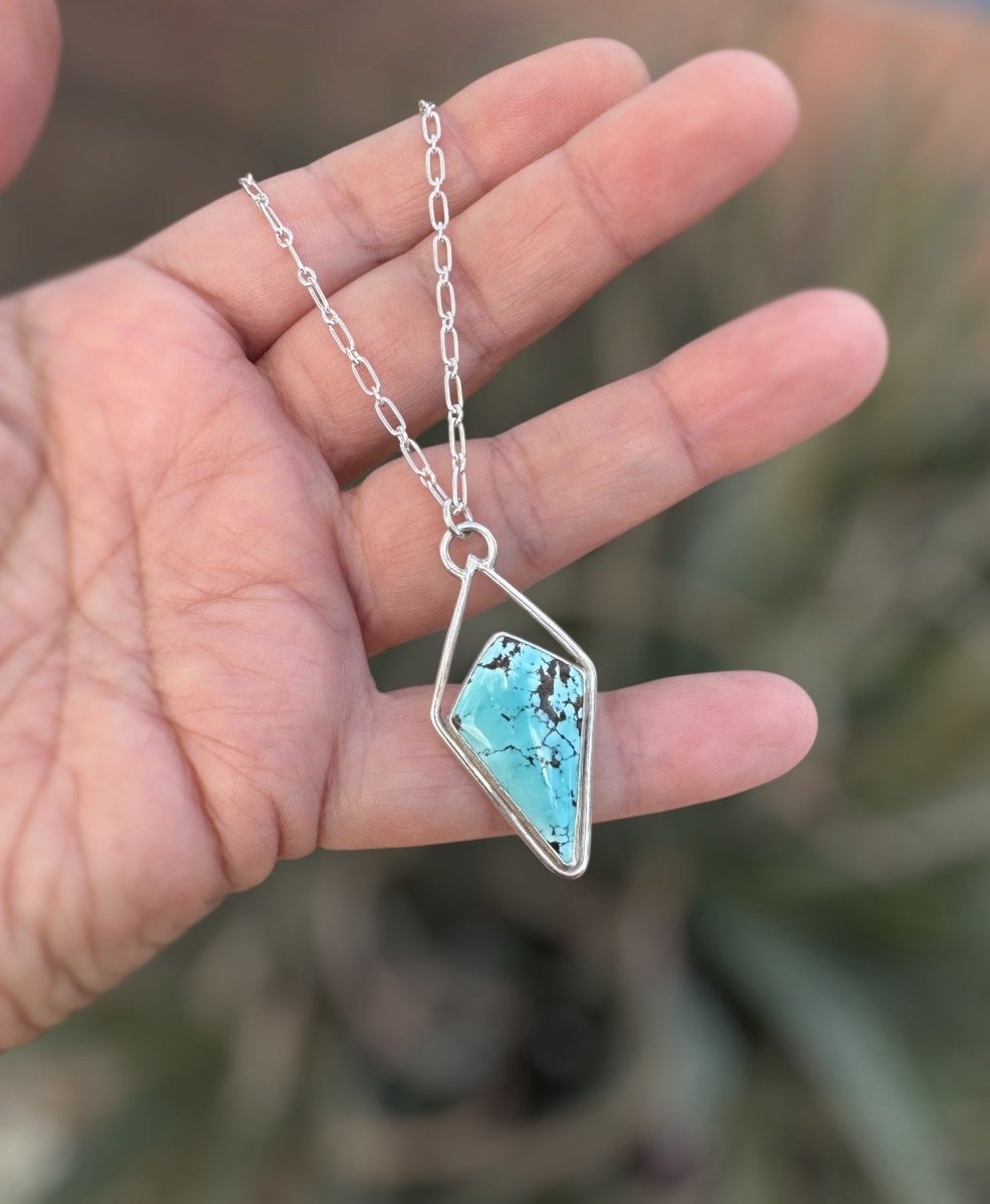 Another view of Turquoise Diamond Necklace