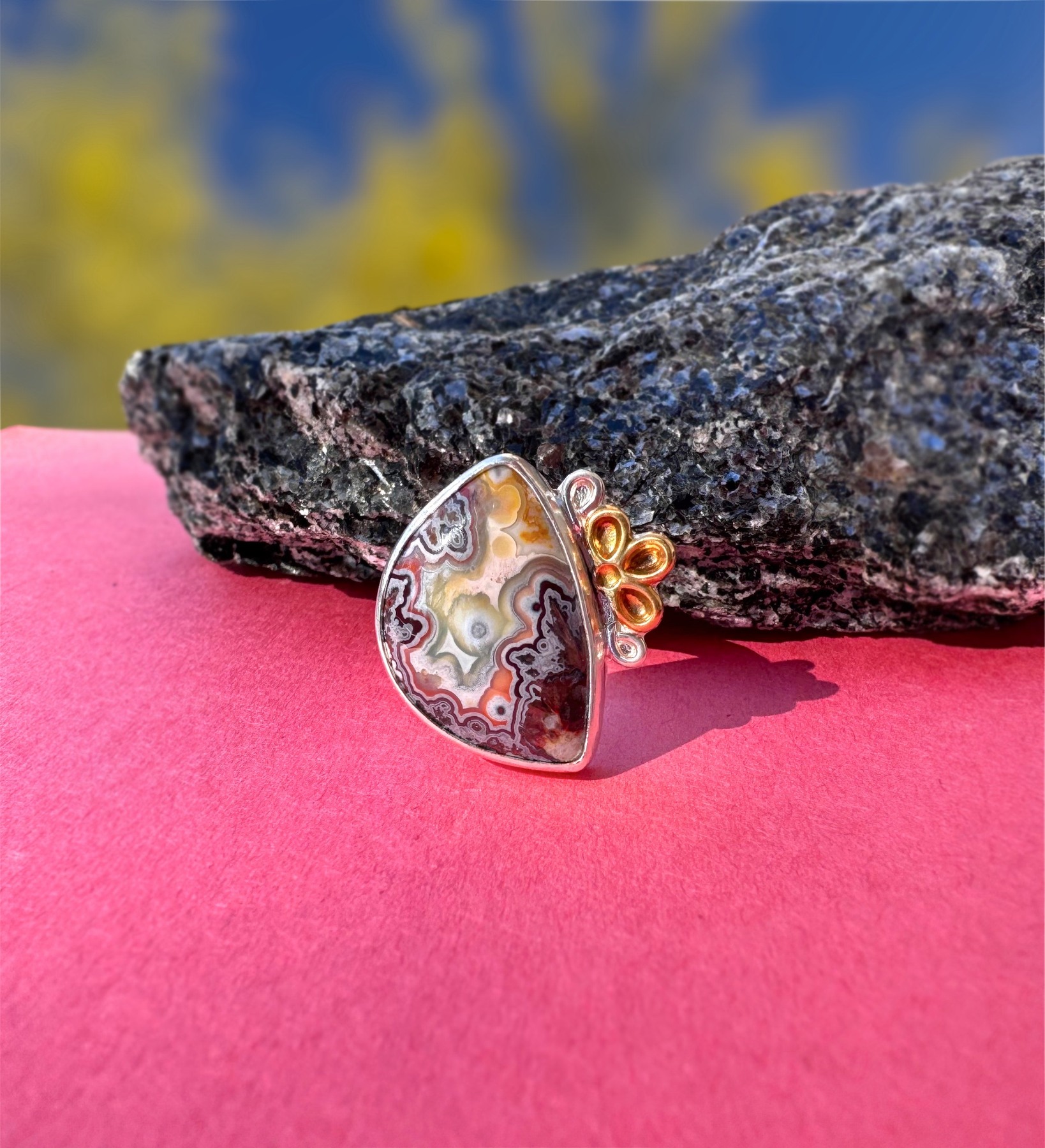 Crazy Lace Agate Ring - Design 02