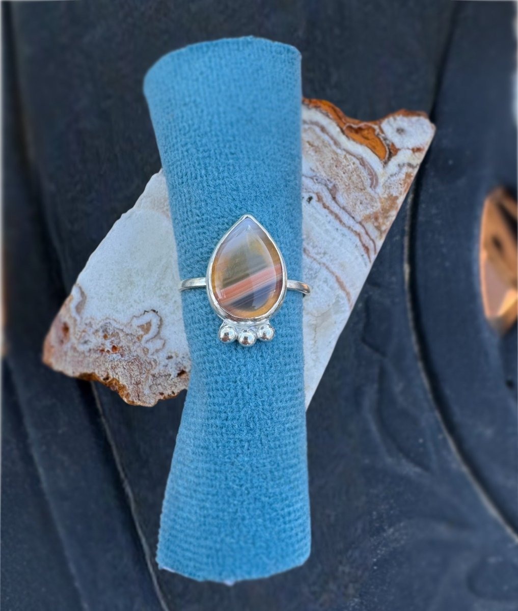 Agate Teardrop Ring - Design 02