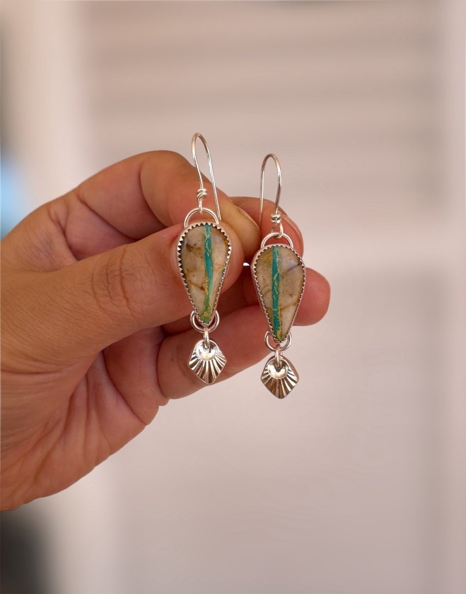 Ribbon Turquoise Dangle Earrings