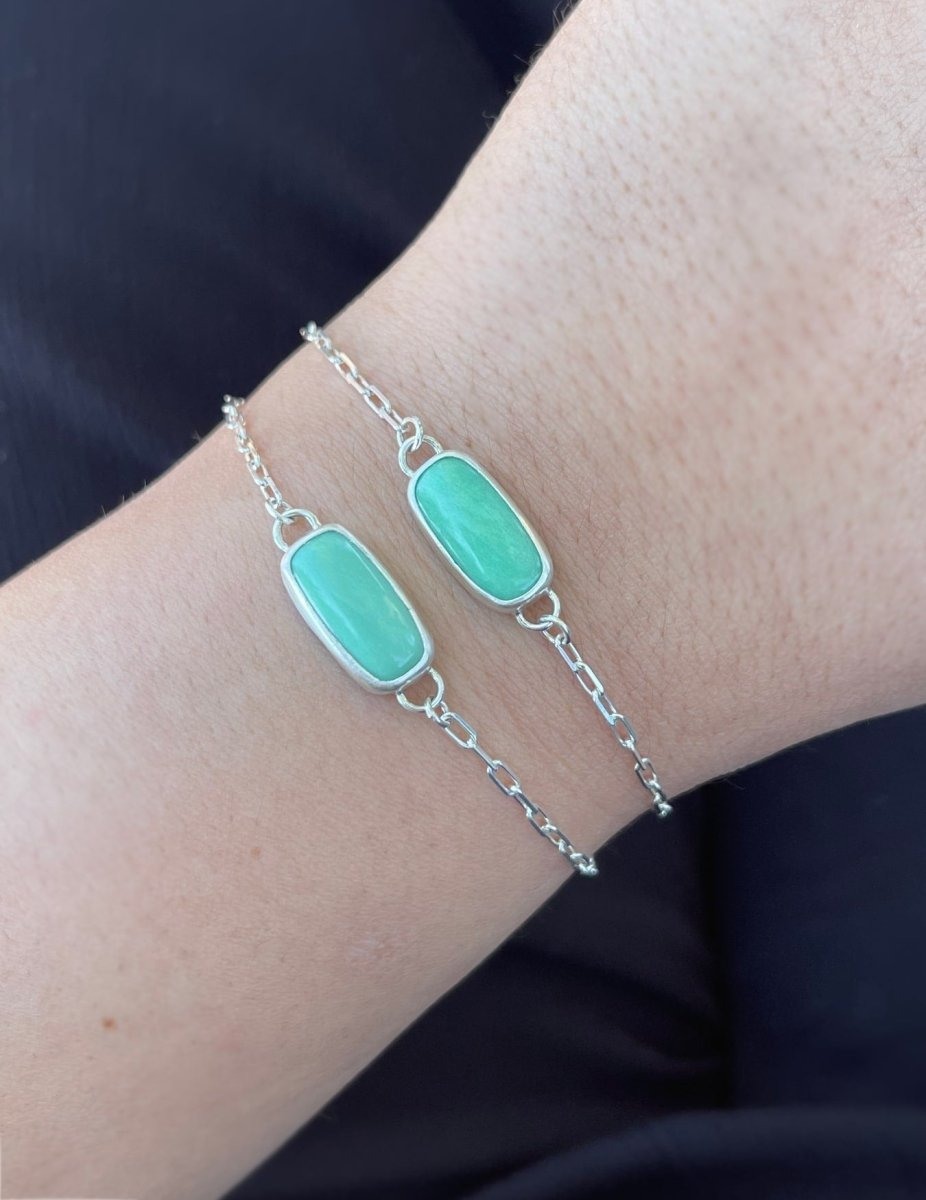 Another view of Variscite Chain Bracelet - Design 01