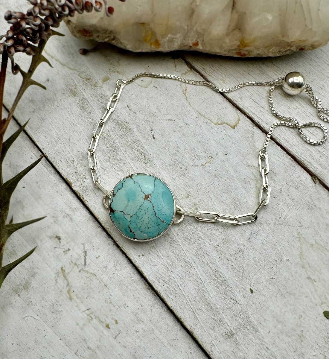 Round Turquoise Tassel Bracelet - Design 02