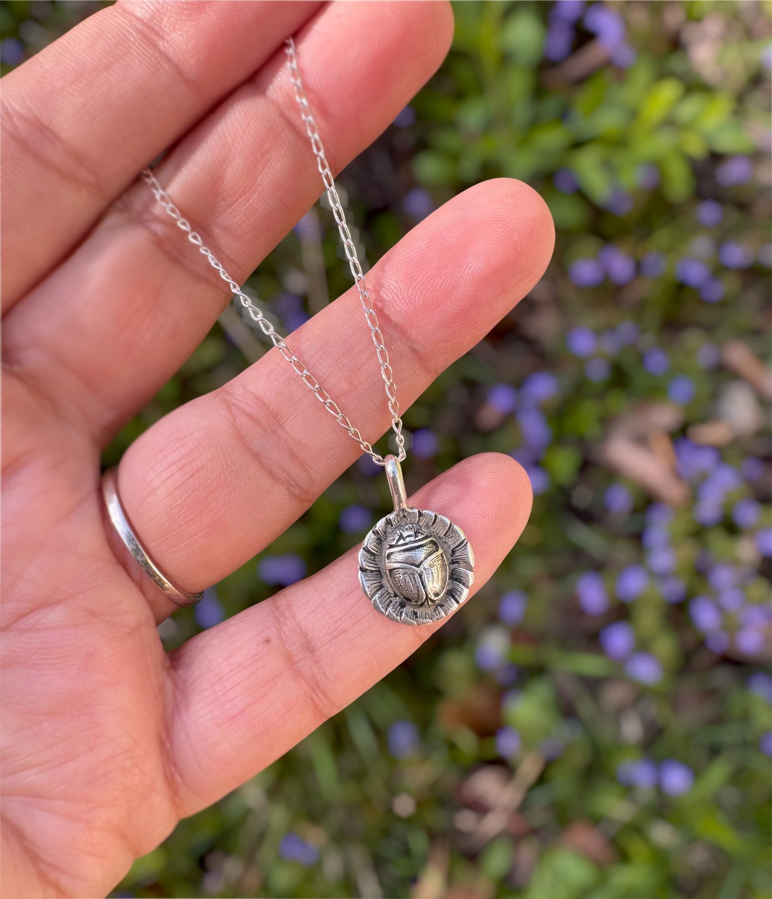 Another view of Scarab Necklace
