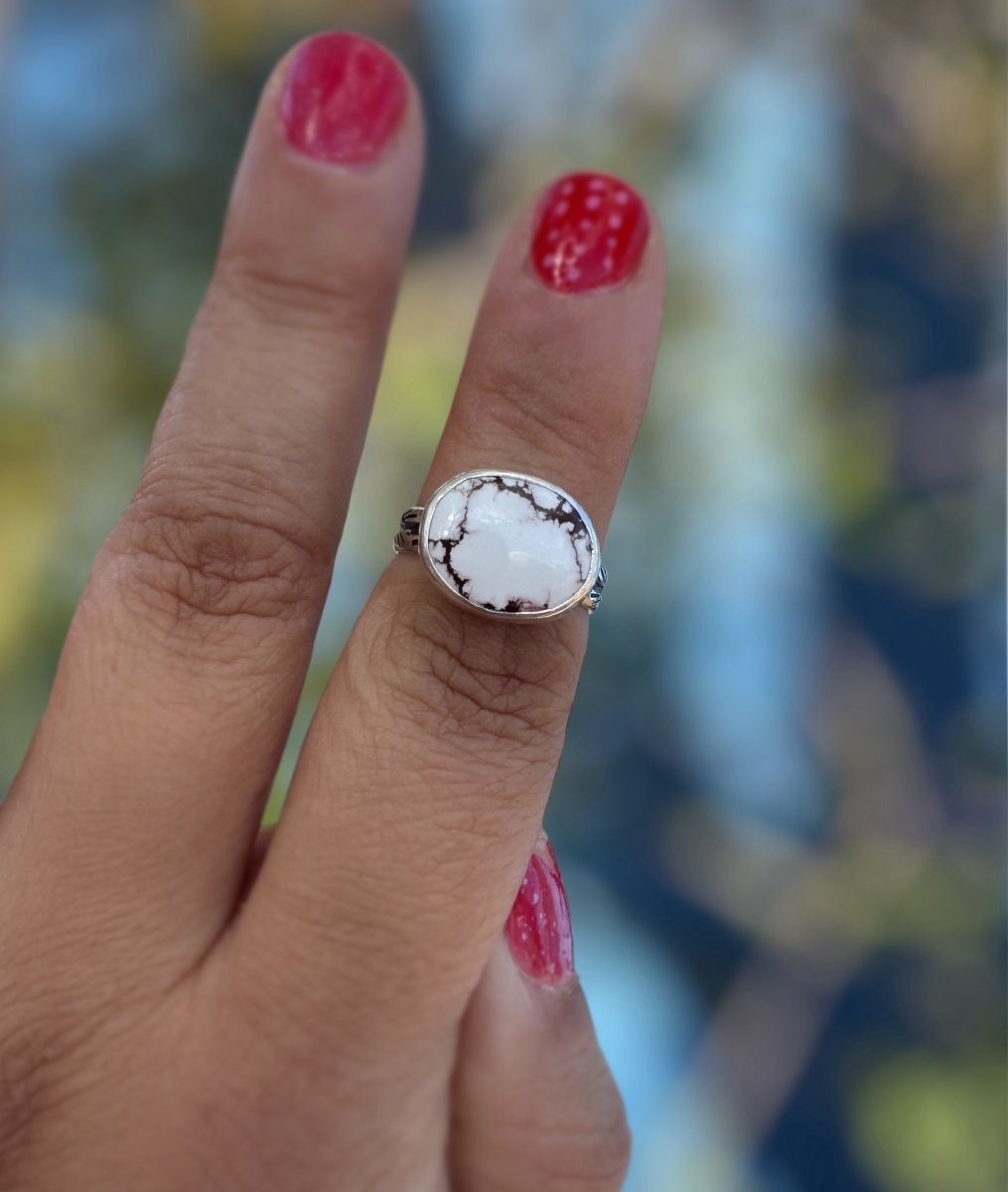 Another view of Wild Horse Magnesite Ring