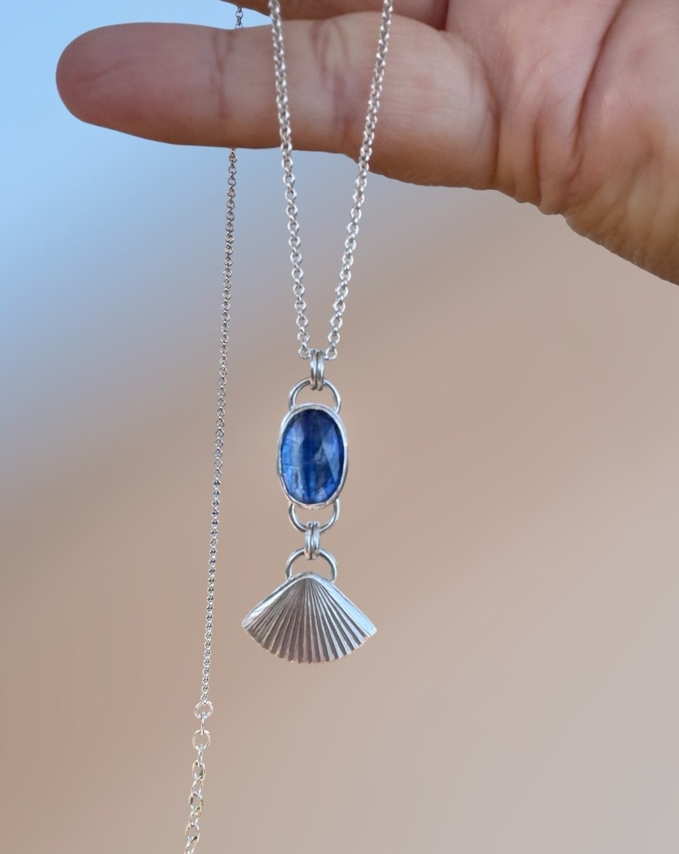 Kyanite & Shell Charm Necklace