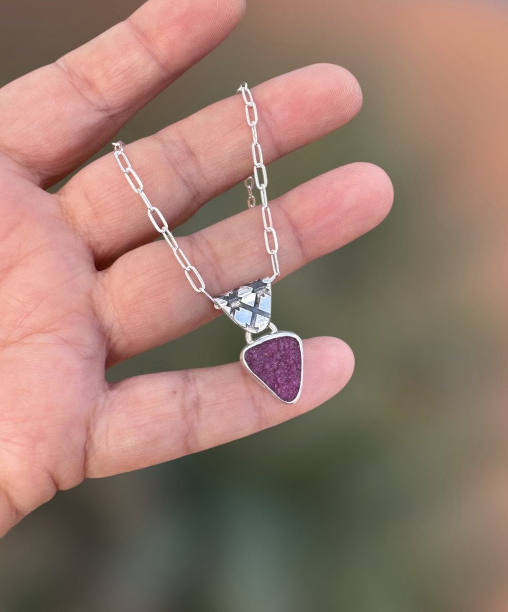 Another view of Cobalto Calcite Necklace
