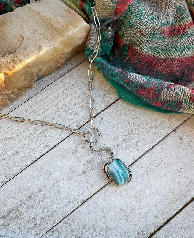 Larimar Snake Necklace