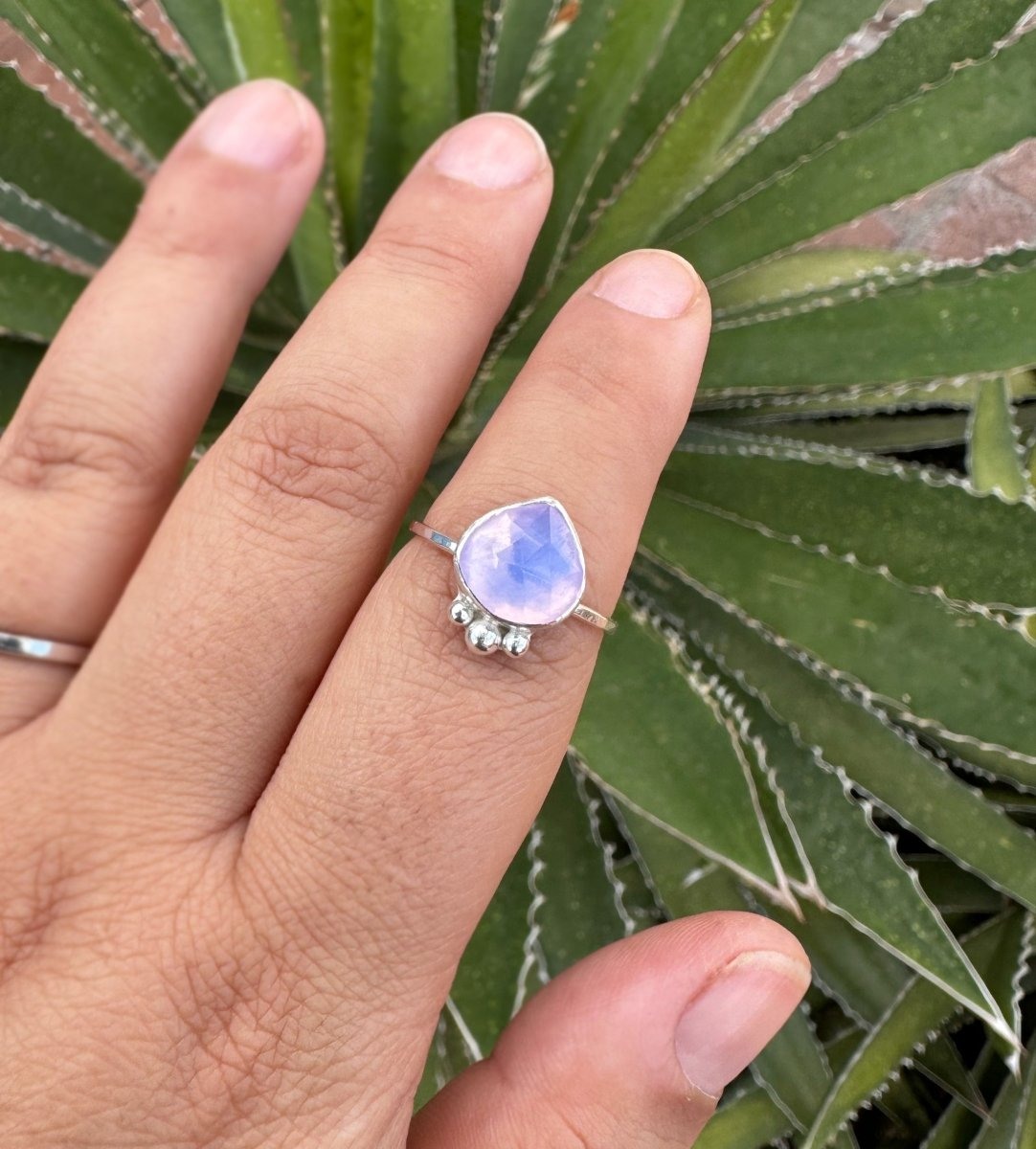 Another view of Lavender Moon Quartz Ring - Design 01