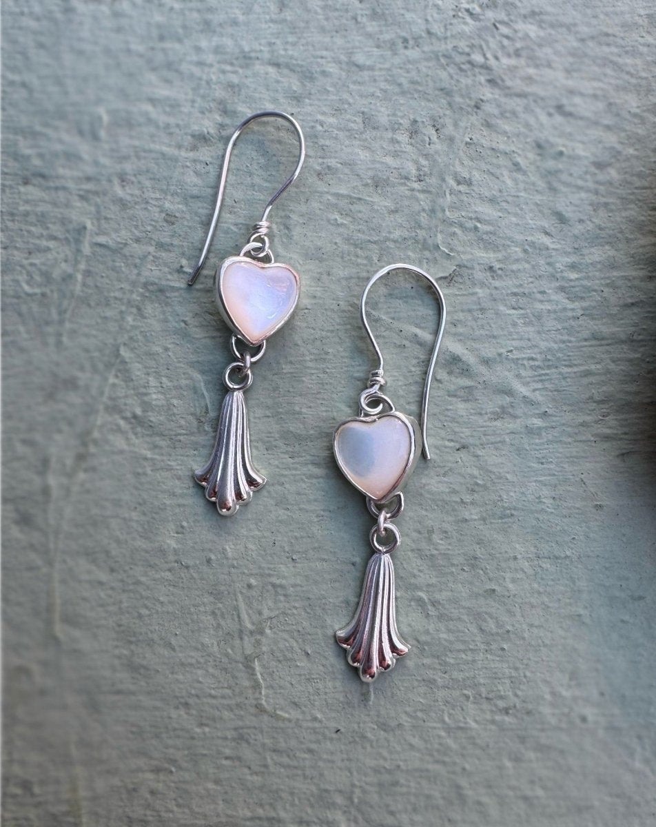 Mother Of Pearl Heart Earrings