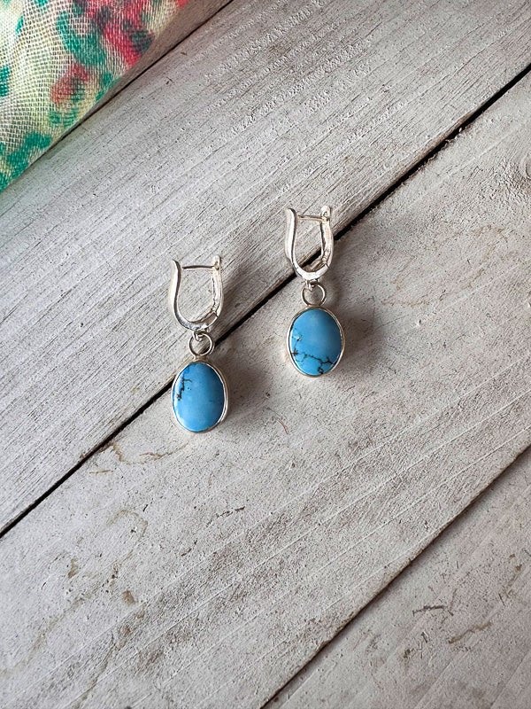 Turquoise Huggie Hoops - Design 01