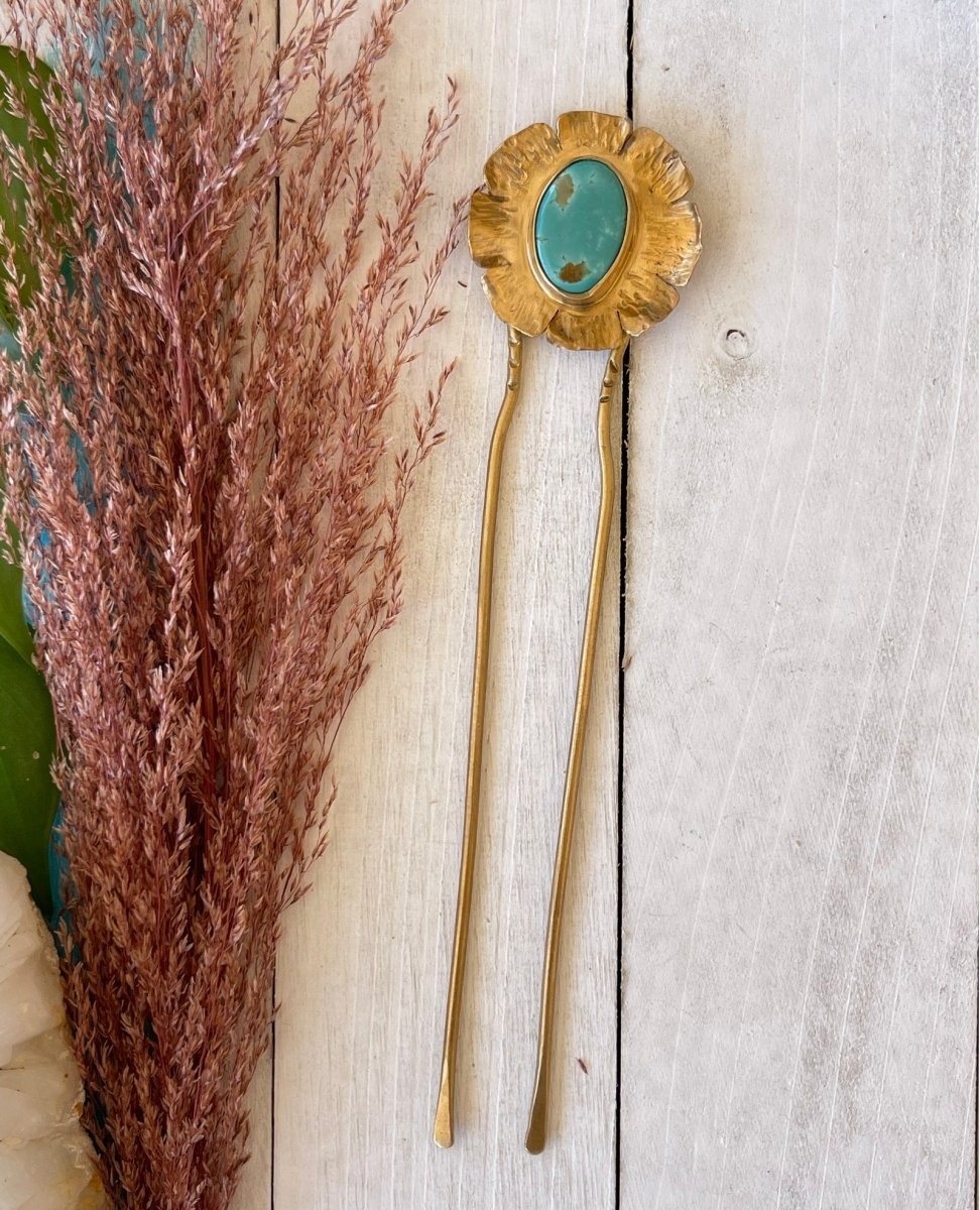 Hammered Flower Hair Fork