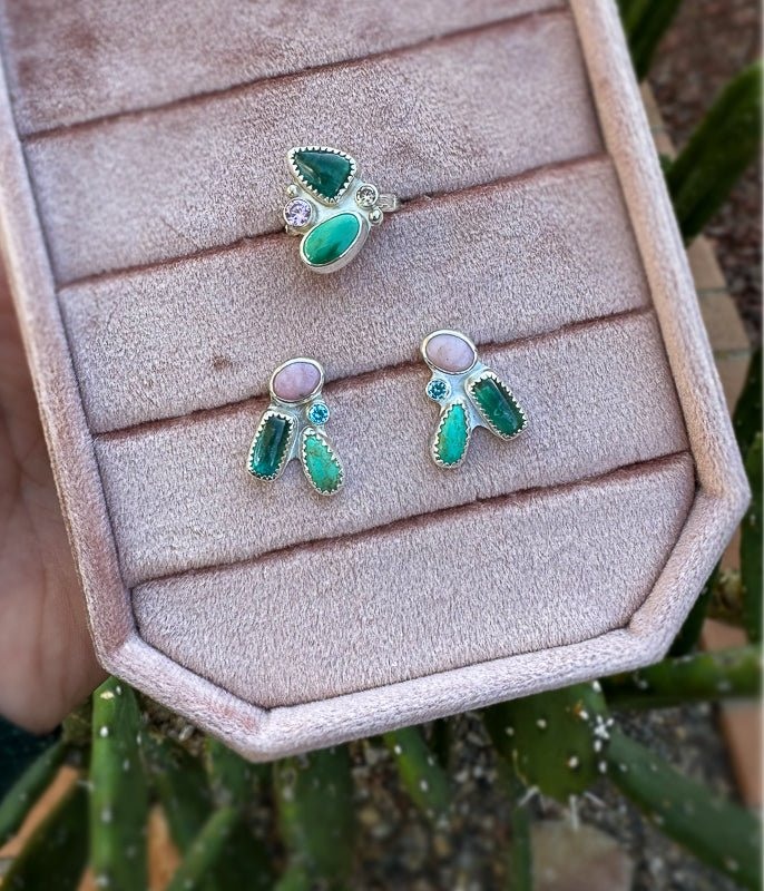 Another view of Kyanite Cluster Earrings