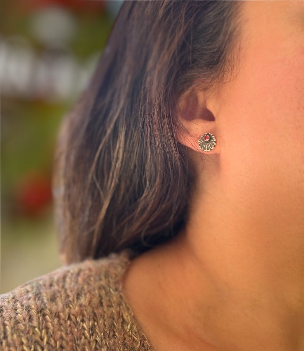 Another view of Floral Stud Earrings