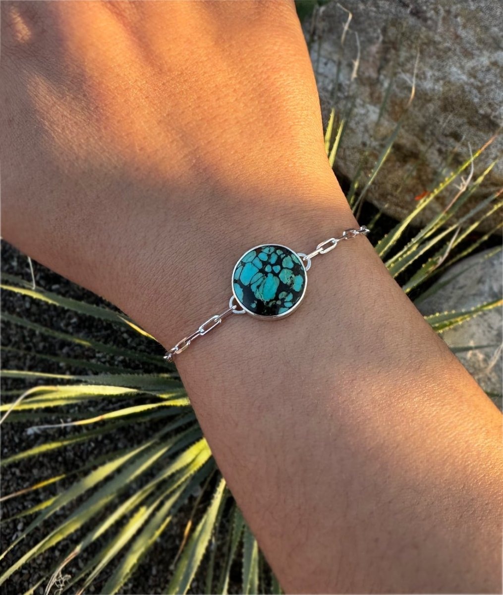 Another view of Round Turquoise Tassel Bracelet - Design 03